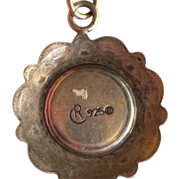 CAROLYN POLLACK RELIOS 925 Silver Vintage Mother Of Pearl Pendant - Picture 3 of 3